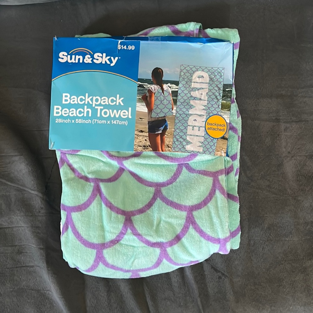 Beach towel back pack